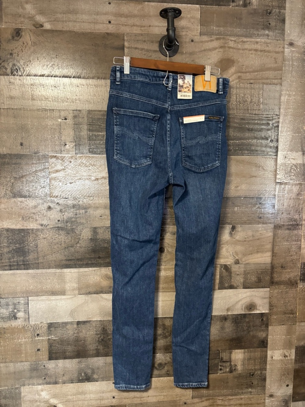 NWT Nudie Jeans Dark Blue Denim Hightop Tilde Blue Tide Jeans 32x 30